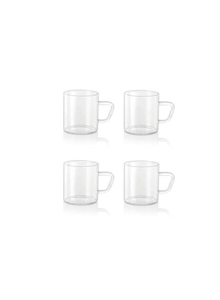BOROSIL Vision Classic Delight Mug Set 305Ml, Pack Of 4 Clear  - Image 2