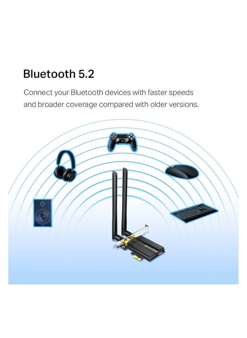 تي بي لينك AX3000 WiFi 6 PCIe Adapter with Bluetooth 5.0 - Archer TX50E | Black - Image 3