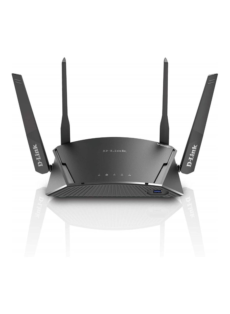 دي لينك DIR-1960 AC1900 Exo Smart-Mesh-WLAN-Router (2,4 und 5 GHz, 2,600 Mbit/s, 802,11a / b/g/n/ac, 2 x USB 3,0 und 2,0, 4 x 10/100/1000 LAN-Anschluss Black - Image 1