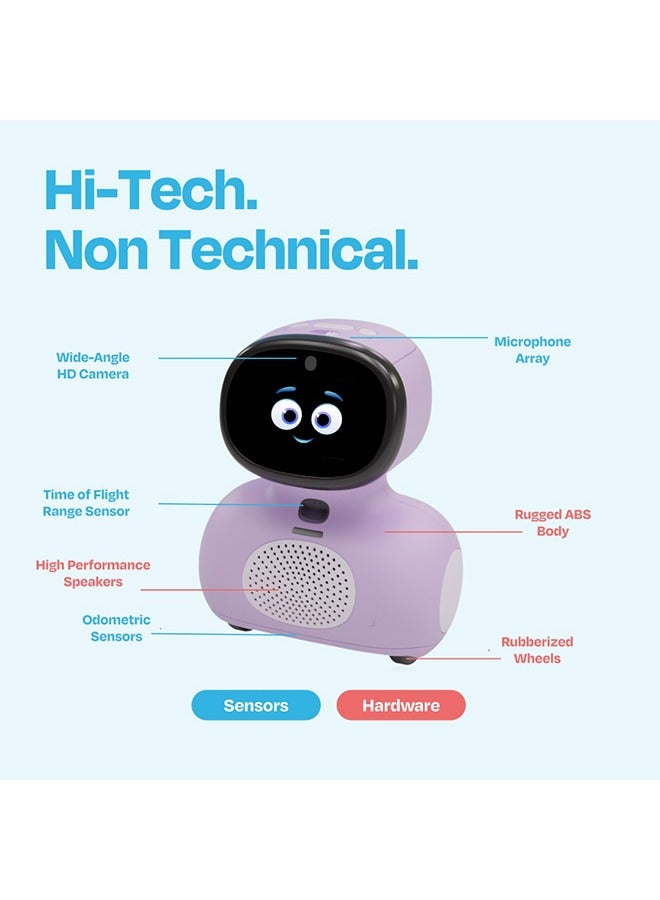 MIKO - Mini With 30 Day Max: AI-Enhanced Intelligent Robot For Children Interactive Bot Equipped With Coding, A Wide Array Of Games Ideal Gift for Boys And Girls Of Ages 5-12 - Purple - Image 1