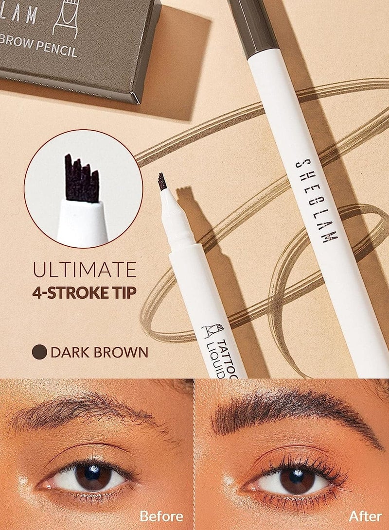 SHEGLAM Feather Better Liquid Eyebrow Pencil - Dark Brown  - Image 3