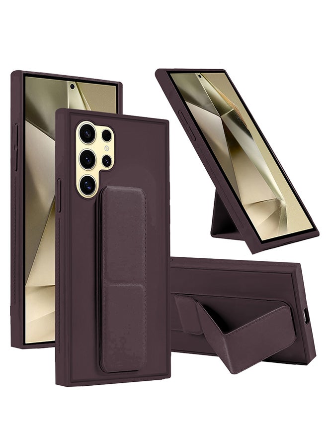 مارجون جراب Samsung Galaxy S24 Ultra بحامل مغناطيسي وحزام يد عمودي وأفقي ممتاز من السيليكون مع حامل متعدد الاستخدامات وحامل للسيارة وغطاء حزام الإصبع - Image 2