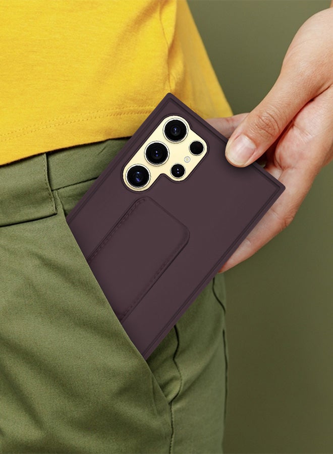 مارجون جراب Samsung Galaxy S24 Ultra بحامل مغناطيسي وحزام يد عمودي وأفقي ممتاز من السيليكون مع حامل متعدد الاستخدامات وحامل للسيارة وغطاء حزام الإصبع - Image 4