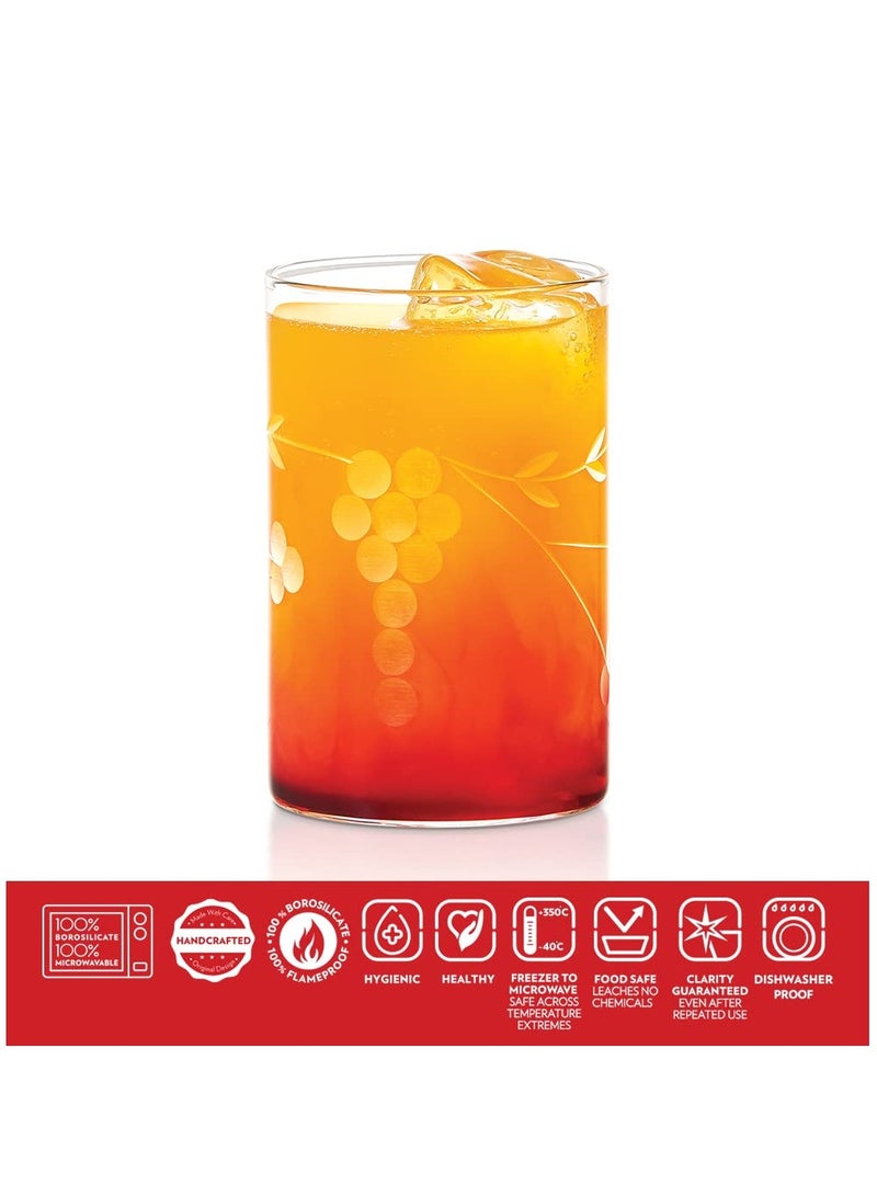 BOROSIL Berry Glass, Set of 6 Large 350 Ml Clear  - Image 4