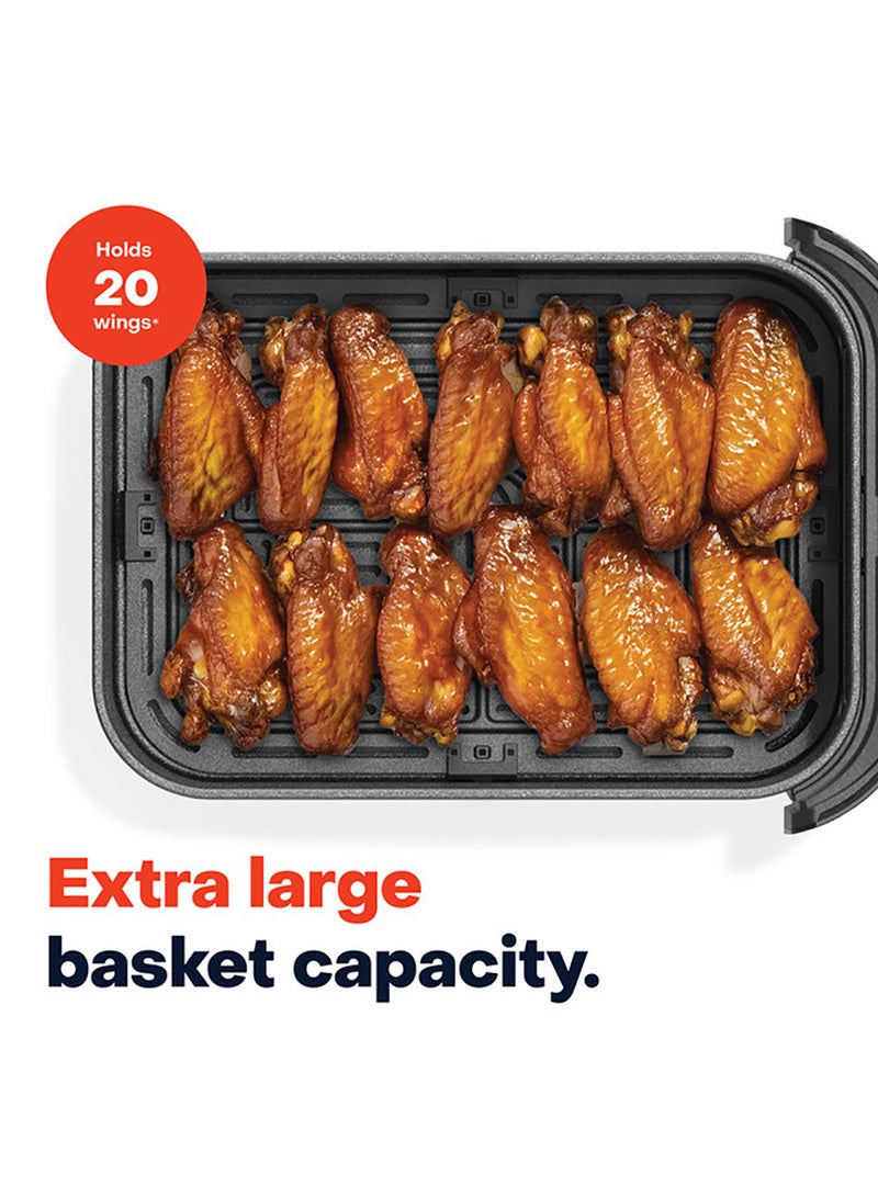 nutricook Digital Slim Air Fryer XL,7.6L Capacity with Clear Window & Internal Light , 2.4KG, Space-Saving Design,5 Presets, Air Fry, Roast , Bake, Reheat & Dehydrate, 2 Years Warranty 7.6 L 1700 W AFS200 Black  - Image 3