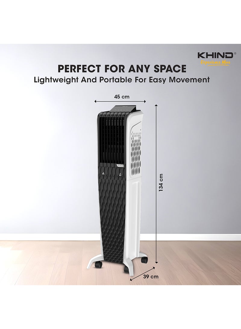 KHIND - Frosty 55 Litres Freestanding Air Cooler with Remote |Touch Screen Controls and Three sided Honeycombs Cooling pads | Home, Kitchen and Office Use | 1 Year Brand Warranty 55 L 145 W EACD553D White/Black - Image 1