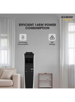 KHIND Frosty 55 Litres Freestanding Air Cooler with Remote |Touch Screen Controls and Three sided Honeycombs Cooling pads | Home, Kitchen and Office Use | 1 Year Brand Warranty 55 L 145 W EACD553D White/Black  - Image 3