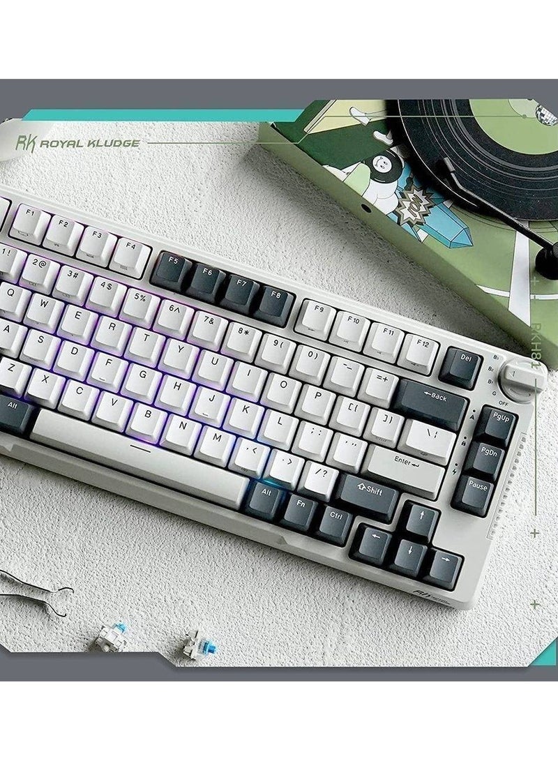 Royal Kludge - RKH81 Tri-Mode 80% Gasket Structure Wireless Mechanical Gaming Keyboard, Brown Switches Hot-Swappable RGB Knob Control - Image 1