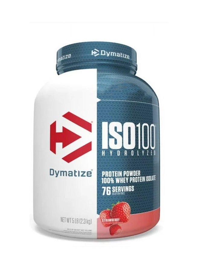 Dymatize ISO100 Hydrolyzed Whey Protein Isolate - Strawberry - (5 lb) - Image 1