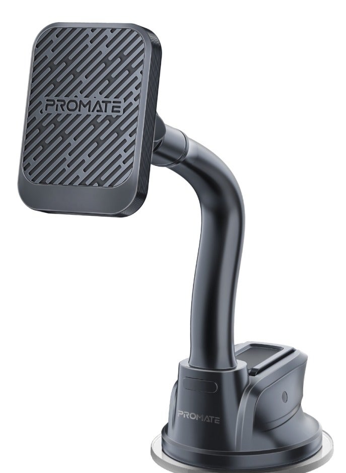 بروميت حامل هاتف مغناطيسي للسيارة، حامل هاتف للسيارة قابل للدوران بزاوية 360 درجة مع قبضة مضادة للانزلاق، تصميم بدون حامل، ذراع قابل للتعديل ومغناطيس N52 لهاتف iPhone 15 وSamsung S23 وMagMount-Pro - Image 1