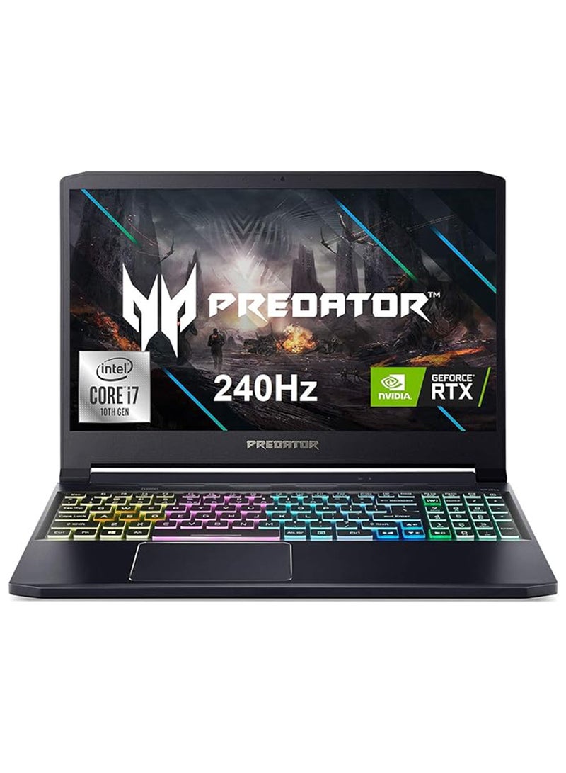 Acer - Acer Predator Triton 300 Gaming Laptop, Intel i7-10750H, NVIDIA GeForce RTX 2070 Max-Q, 15.6" FHD 240Hz 3ms IPS Display, 16GB Dual-Channel DDR4, 512GB NVMe SSD, WiFi 6, RGB Backlit KB, PT315-52-73WT English Black - Image 1