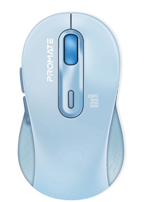 Wireless Mouse, Ergonomic Ambidextrous Wireless Mice with Dual Mode Connectivity, Bluetooth V5.2 or V3.0, 2.4Ghz Transmission, Adjustable 1600DPI, 150H Working Time | Ken Blue
