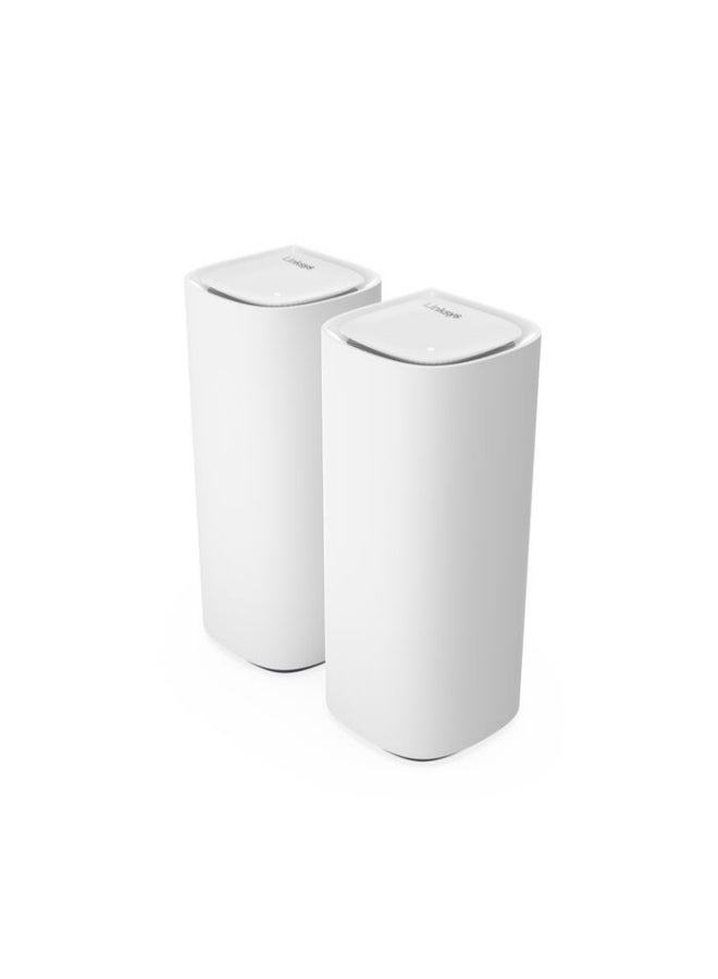 LINKSYS - Velop Pro 7 Mesh WiFi 7 System MBE7002 - Cognitive Mesh Router with Tri-Band and over 10 Gbps Speeds - Whole Home Coverage up to 550 sqm. - Connect 400 Devices - 2 Pack White - Image 1