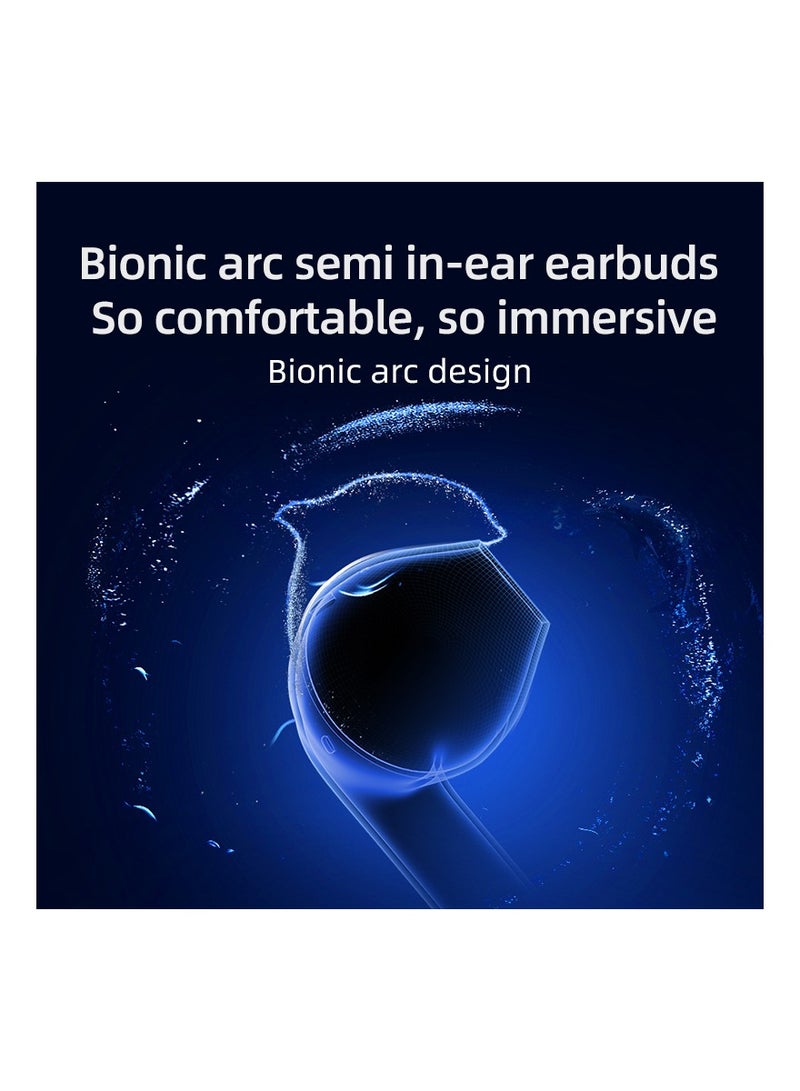 QCY - T29 Ailybuds Lite Truly Wireless Earbuds With Bionic Arc Design,Strong 5.3 Bluetooth Connection, 28 Hours Battery Life & 68 ms Low Latency - White - Image 1