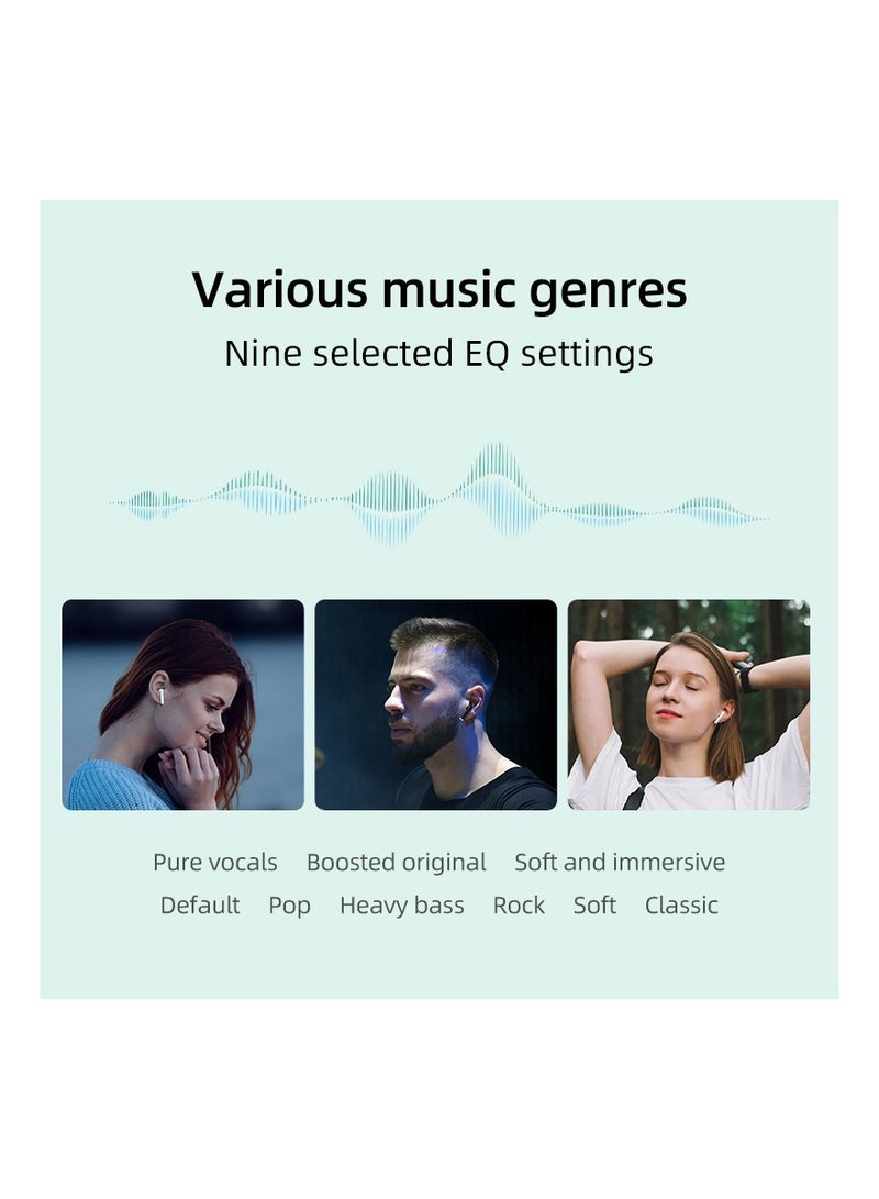 QCY - T29 Ailybuds Lite Truly Wireless Earbuds With Bionic Arc Design,Strong 5.3 Bluetooth Connection, 28 Hours Battery Life & 68 ms Low Latency - White - Image 1