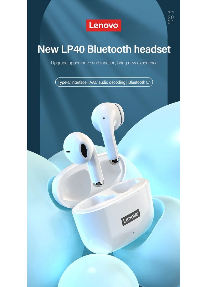 LivePods LP40PRO Semi-In-Ear Wireless Headphones White