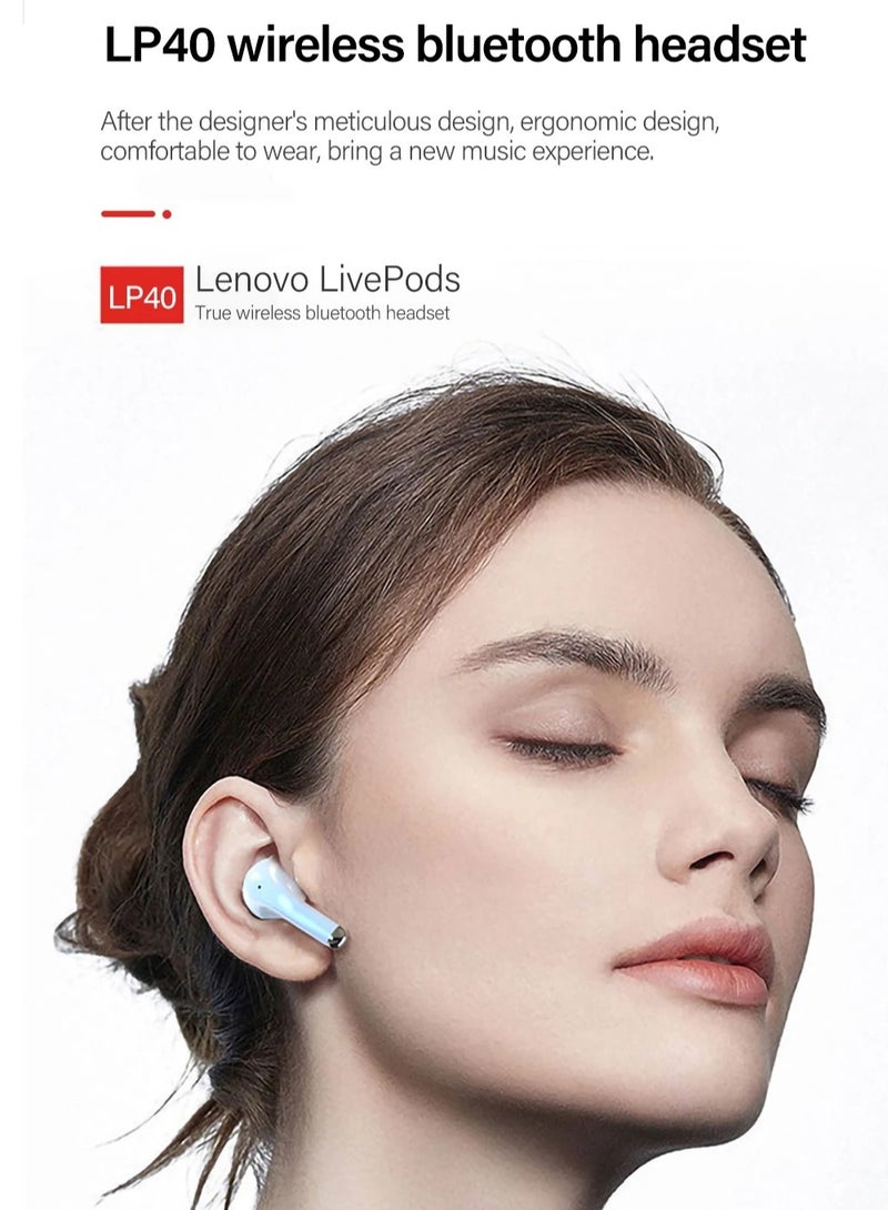 LivePods LP40PRO Semi-In-Ear Wireless Headphones White