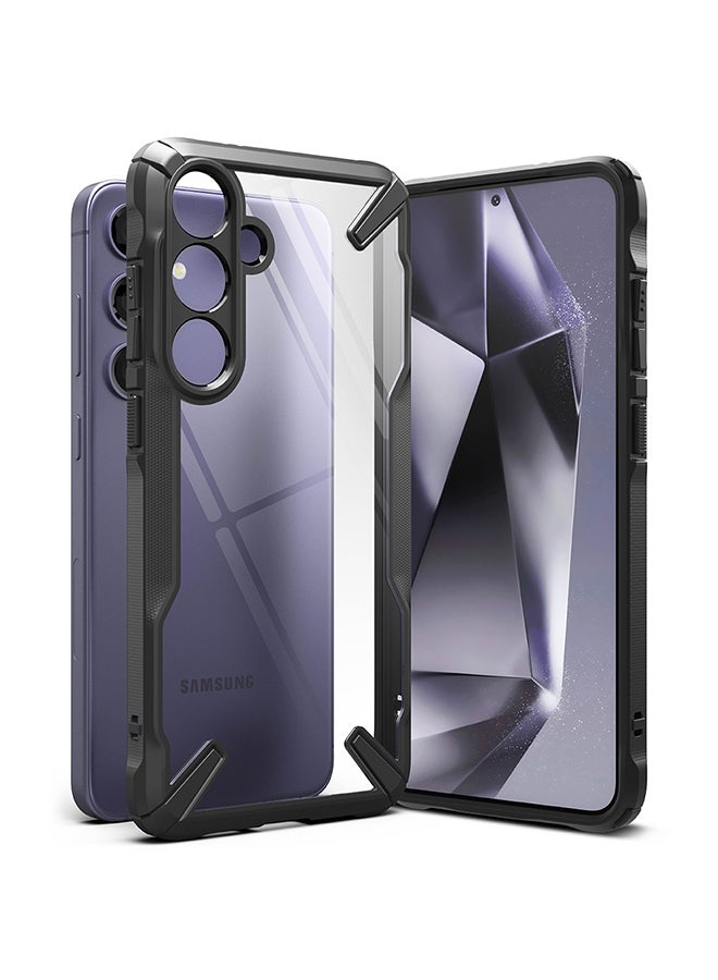 Ringke Fusion-X Case Compatible With Samsung Galaxy S24 Plus 5G Case (2024), Clear Hard Back With Shockproof Protective Bumper Phone Cover Black - Image 1