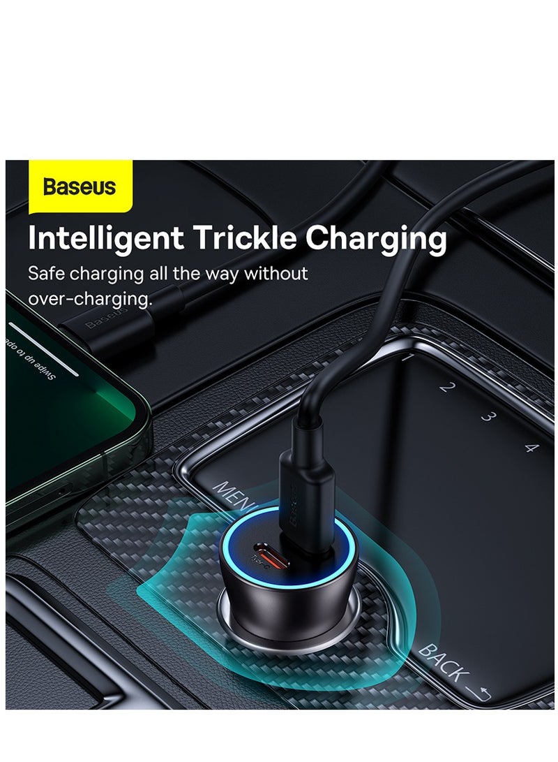 Baseus Fast Car Charger PD 40W Dual USB C Ports Fast Charging Car Power Adapter For iPhone 15 Pro/15 Pro Max/15/14/13/12/11, Samsung Galaxy S23/22/21, iPad Pro/Air, Huawei, Xiaomi, Oneplus 11 Pro And More Dark Grey  - Image 3
