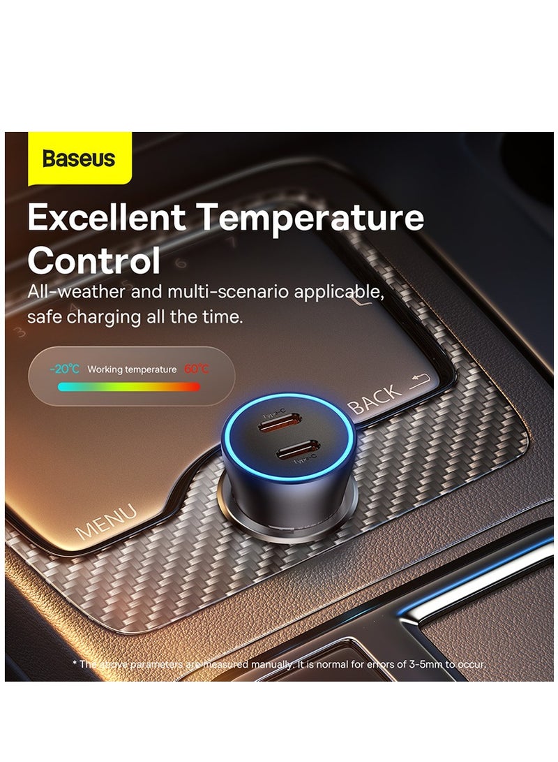 Baseus Fast Car Charger PD 40W Dual USB C Ports Fast Charging Car Power Adapter For iPhone 15 Pro/15 Pro Max/15/14/13/12/11, Samsung Galaxy S23/22/21, iPad Pro/Air, Huawei, Xiaomi, Oneplus 11 Pro And More Dark Grey  - Image 5