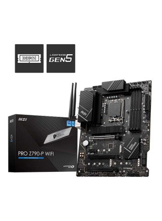 PRO Z790-P WIFI DDR5 ATX Motherboard, LGA 1700 Socket, Intel Z790 Chipset, 4x DDR5 Slots (128GB Max), Wi-Fi 6E / BT 5.2, 2.5Gbps LAN, M.2 Shield Frozr, PCIe 5.0, Lightning Gen5, 14+2 Duet Rail VRM, USB 3.2 Gen 2x2, Enhanced Audio, Multi-Layer PCB, Dual PCIe M.2 Slots, Enhanced Thermal Design | 911-7E06-010 Black - pnsku/N70041556V/45/_/1707305695/df80c6cf-3b18-440d-b700-f5bb015e21a5