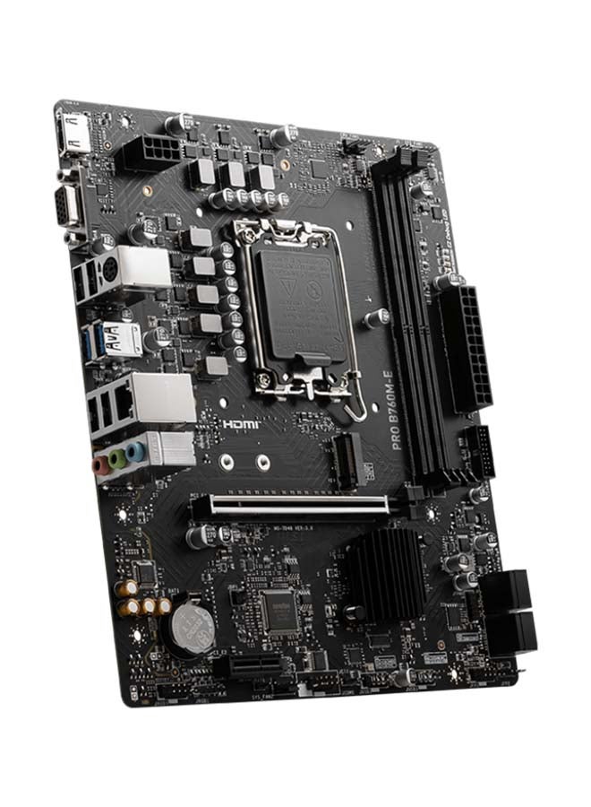 MSI PRO B760M-E LGA 1700 mATX Intel Motherboard, Intel B760 Chipset, 2x DDR5 Slots, 96GB Memory Support, 1x M.2, 4x SATA 6G Storage, 1x PCI-E x16 Slot | 911-7D48-039 Black  - Image 4