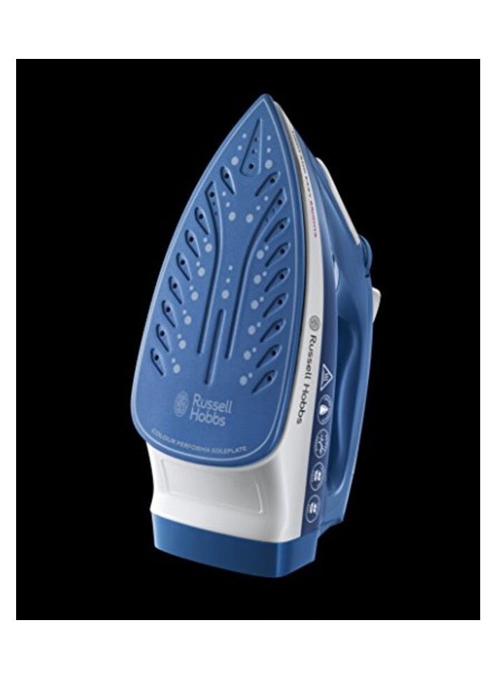 Russell Hobbs - Steam Iron Max Power, Portable Clothing Iron, Quick Heat-Up With Non-Stick Ceramic Soleplate, Auto-Off Function, Continuous And Vertical Steam, 1 Year Warranty 1 kg 2400 W 26483GCC Blue - Image 1