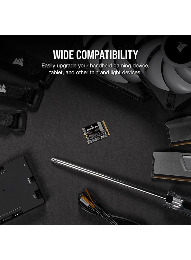 CORSAIR - MP600 Mini 1TB M.2 NVMe PCIe x4 Gen4 2 SSD, Up to 4,800MB/sec Sequential Read & 4800MB/s Write Speeds, High-Density 3D TLC NAND, for Steam Deck & Microsoft Surface, Black 1 TB - Image 1