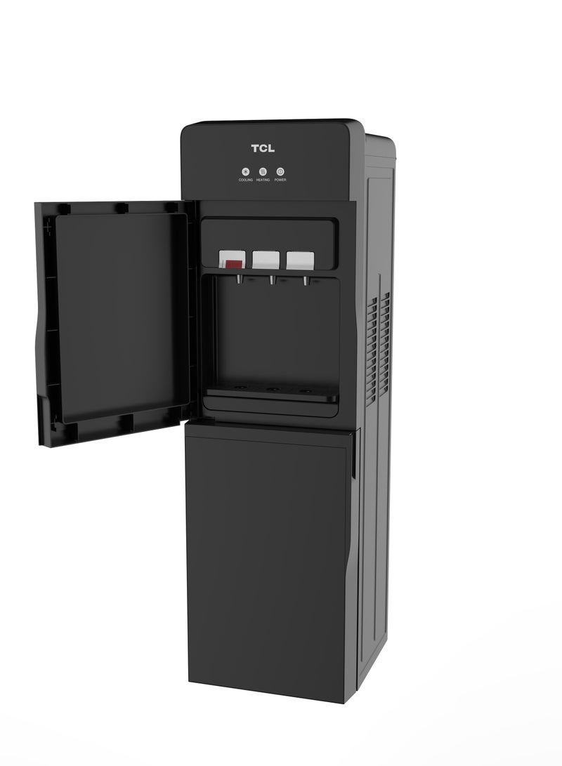 TCL Water Dispenser, Top Loading With Refrigerator, Stylish Black/Gold Glass Design Best For Home, Kitchen, Office And Pantry, 3 Taps/Faucet, Child Safety Lock TY-LWYR85B Black - Image 2