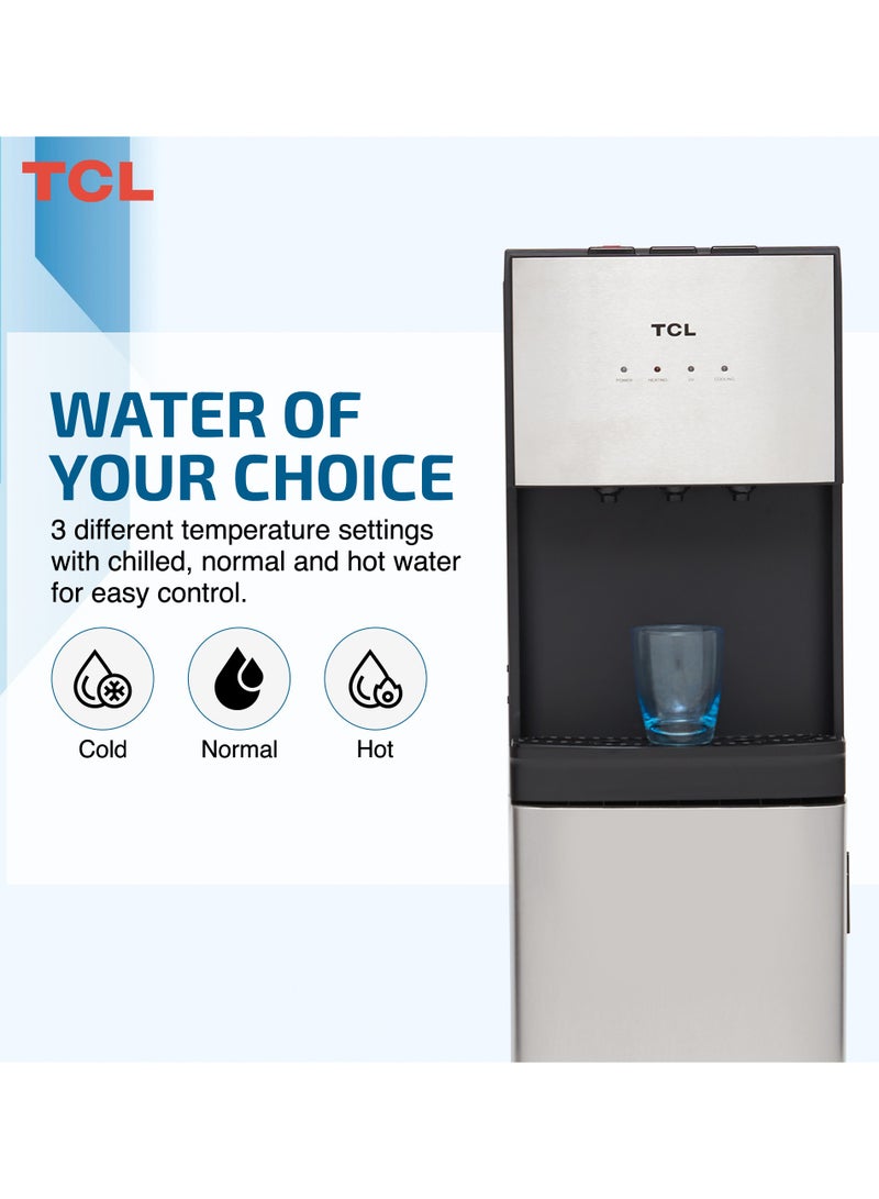 TCL Bottom Loading 3 Taps Water Dispenser With UV TY-LWYR96UT Silver - Image 3
