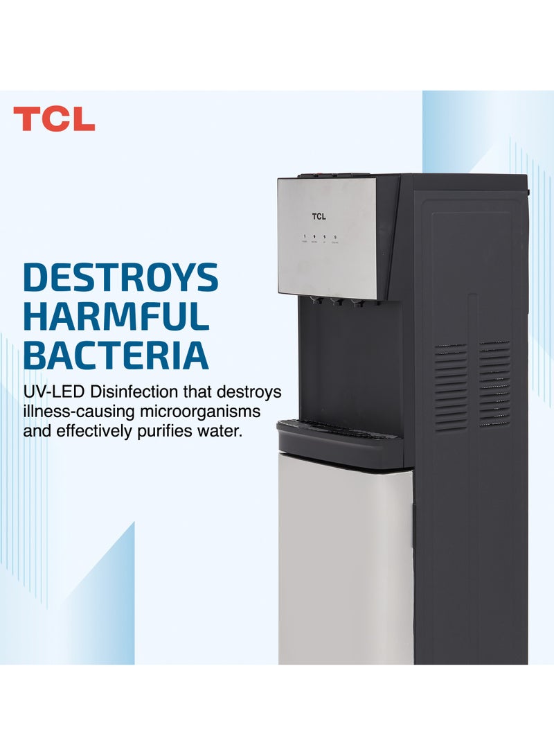 TCL Bottom Loading 3 Taps Water Dispenser With UV TY-LWYR96UT Silver - Image 4