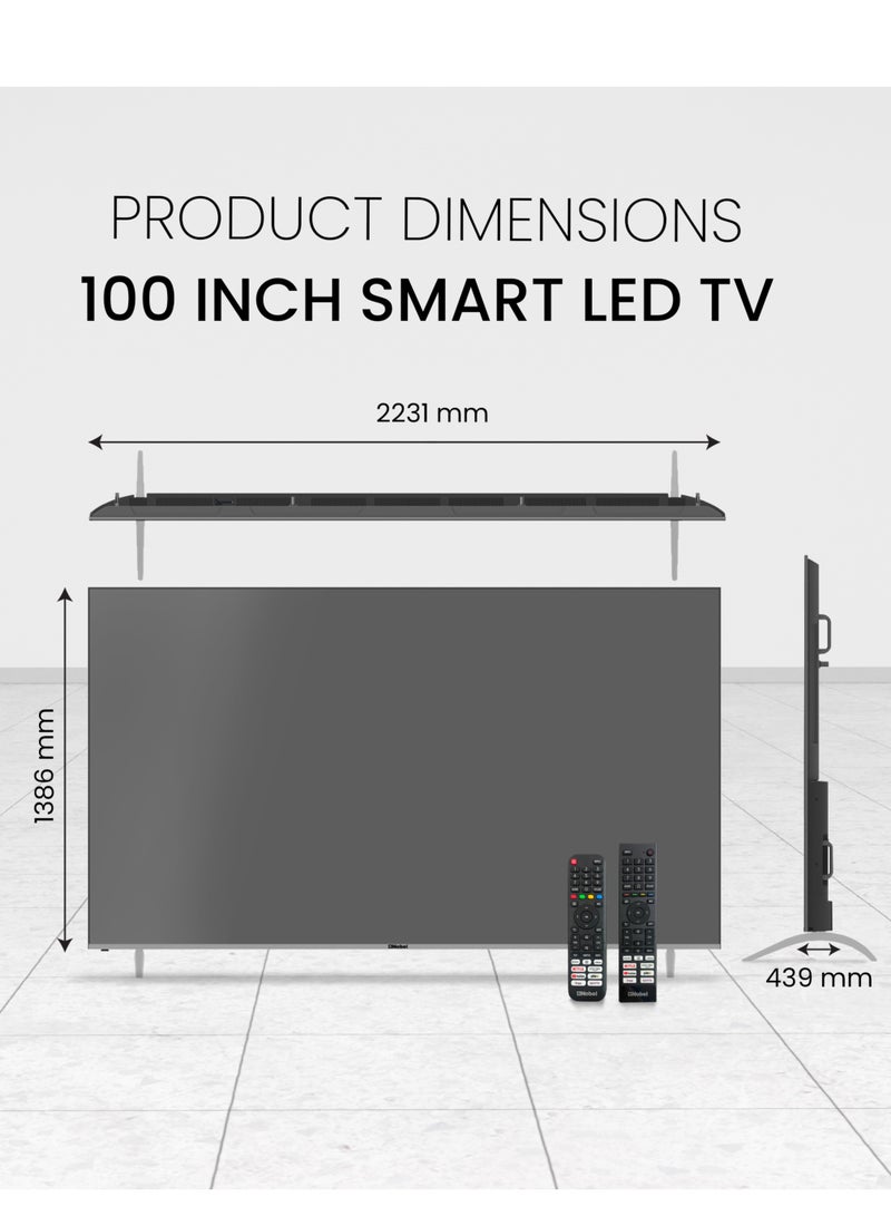 Nobel - 100 Inch Diamond 4K UHD VIDAA Smart TV iOS and Android Devices with VIDAA Voice & DTS TruBass™ Surround Sound Youtube Netflix Prime Video Bluetooth WiFi And Screen Sharing 2024 Model One Year Warranty UHD100VID Silver - Image 1