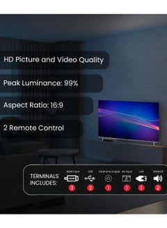 Nobel 100 Inch Diamond 4K UHD VIDAA Smart TV iOS and Android Devices with VIDAA Voice & DTS TruBass™ Surround Sound Youtube Netflix Prime Video Bluetooth WiFi And Screen Sharing 2024 Model One Year Warranty UHD100VID Silver  - Image 5