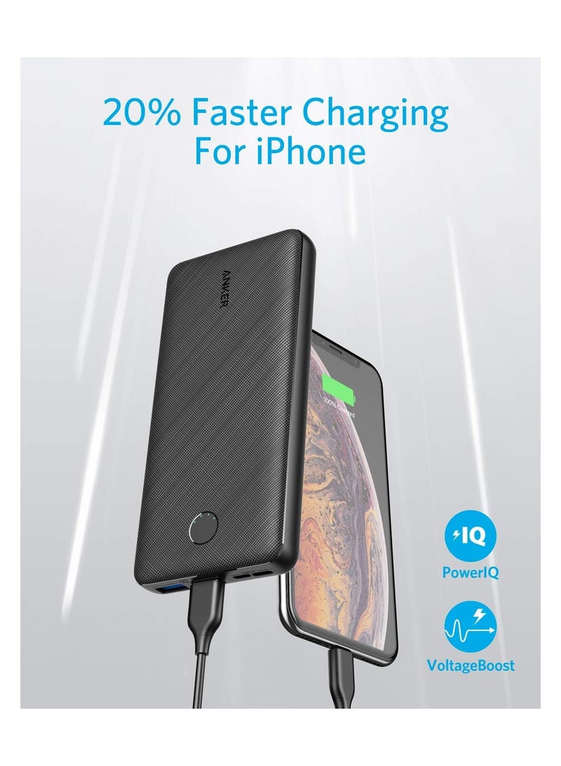 Anker - 20000 mAh Power Bank, 325 Portable Charger (PowerCore Essential 20K) Battery Pack with High-Speed PowerIQ Technology and USB-C (Input Only) for iPhone, Samsung Galaxy, and More Black - Image 1