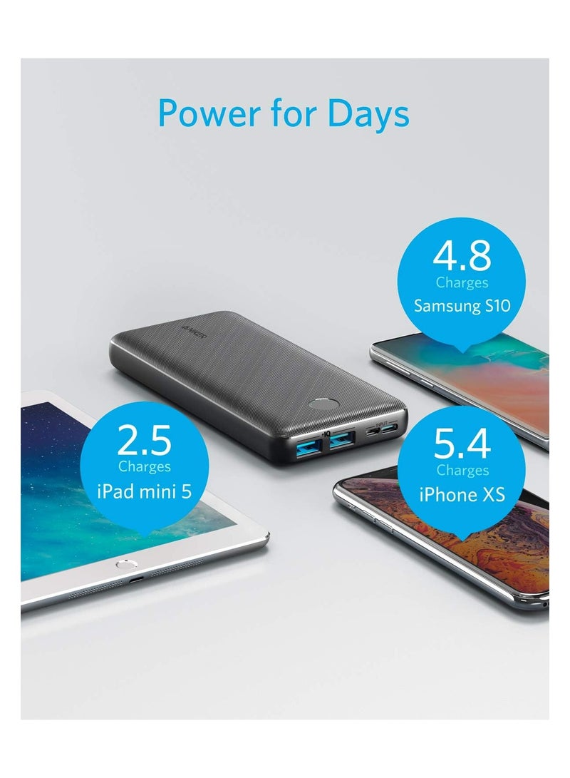 Anker - 20000 mAh Power Bank, 325 Portable Charger (PowerCore Essential 20K) Battery Pack with High-Speed PowerIQ Technology and USB-C (Input Only) for iPhone, Samsung Galaxy, and More Black - Image 1