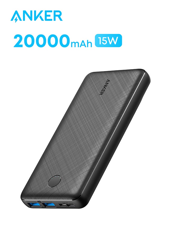 Anker 20000 mAh Portable Charger, 325 Power Bank (PowerCore Essential 20K), 20K Battery Pack with 15W Charging, PowerIQ, 2 USB-A, 1 Micro USB, 1 Input and Output USB-C Ports for iPhone Series, AirPods, and More Black  - Image 2