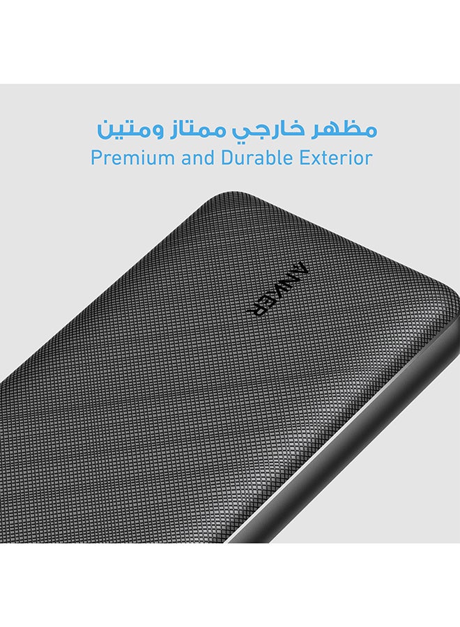 بنك طاقة بقدرة 20000 مللي أمبير في الساعة، وشاحن محمول 325 (PowerCore Essential 20K) مع تقنية PowerIQ عالية السرعة ومنفذ USB-C (الإدخال فقط) لأجهزة iPhone وSamsung Galaxy والمزيد باللون الأسود 20000 mAh