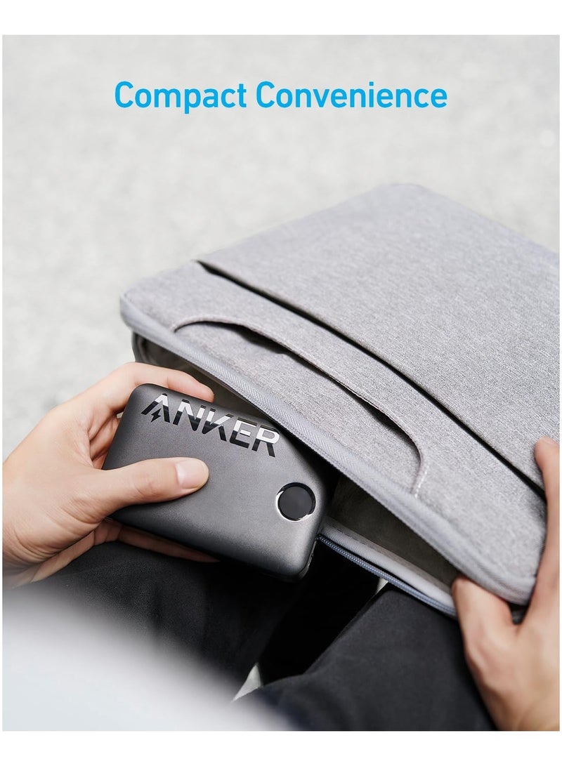 آنكر - باور بانك Anker 335 بقدرة 20000 مللي أمبير في الساعة (PowerCore 22.5W، كابل USB-C مدمج) B2C - UN Black Iteration 1 Black - Image 1