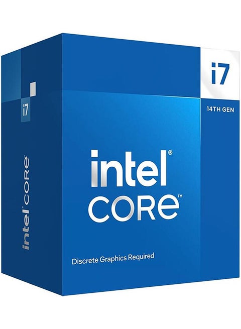 معالج سطح المكتب Core i7-14700F بسرعة 2.1 جيجا هرتز LGA 1700، 20 نواة و28 خيط، أقصى سرعة 5.4 جيجا هرتز، ذاكرة تخزين مؤقت 33 ميجا بايت، ذاكرة DDR5-5600 ECC مزدوجة CH / 192 جيجا بايت بحد أقصى، قوس أساسي هجين
