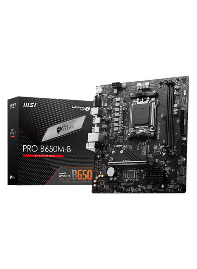 MSI Pro B650M-B AM5 mATX AMD Motherboard, AMD B650 Chipset, 2x DDR5 ...