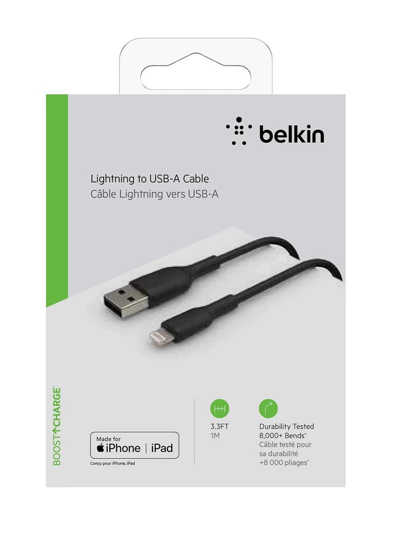 belkin Boost Charger Lightning to USB-A Cable 1M Black Black - Image 5