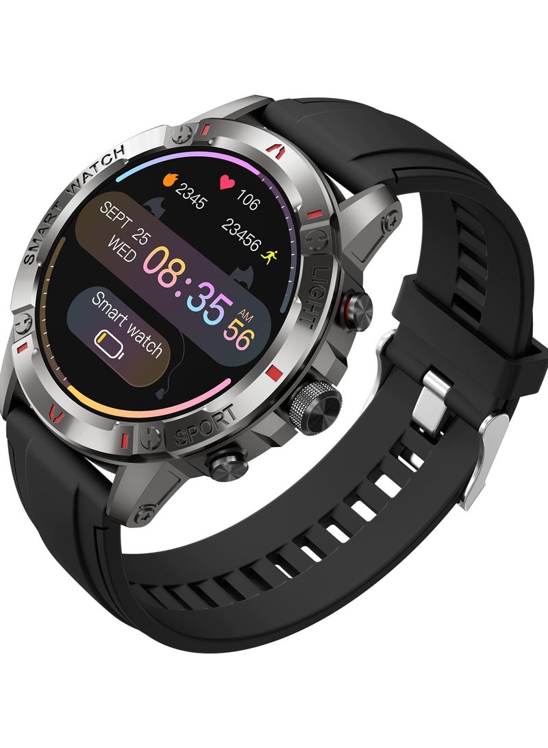INTEX - FitRist Air Pro Smart Watch, 37 Mm HD Screen, Blutooth 5.3, 20 Days Standby Time Black/Silver - Image 1