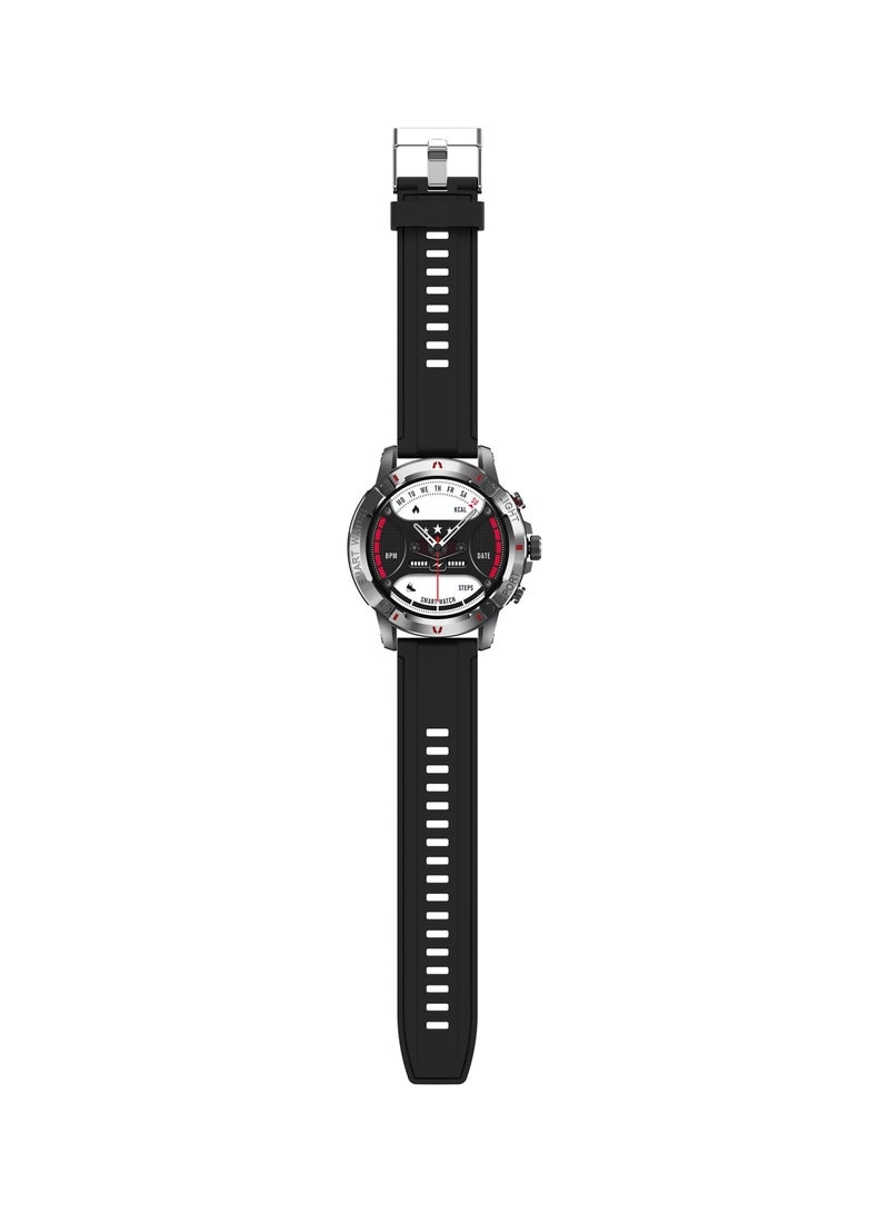 INTEX - FitRist Air Pro Smart Watch, 37 Mm HD Screen, Blutooth 5.3, 20 Days Standby Time Black/Silver - Image 1