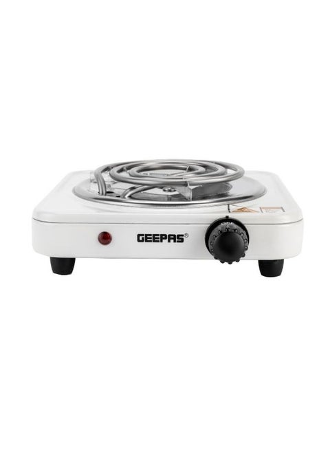 Electric Hot Plate With Single Solid Hotplate And Adjustable Thermostat GHP7577N White