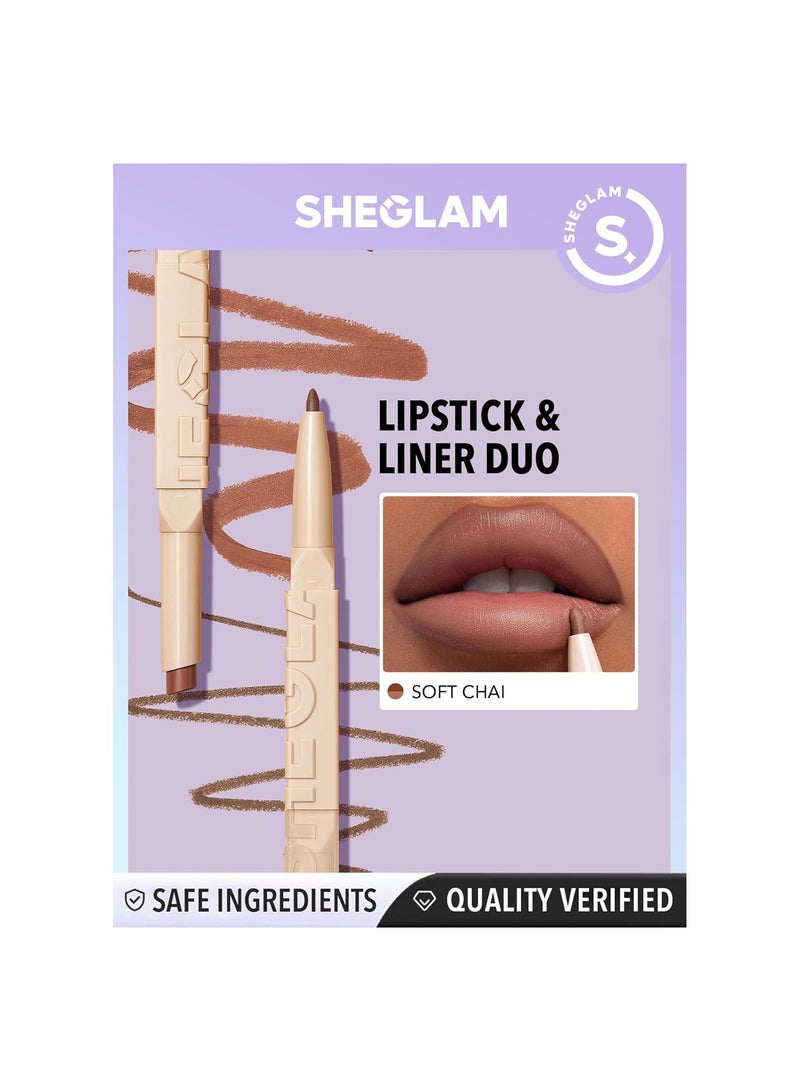 SHEGLAM 101 Glam Lipstick Liner Duo Soft Chai  - Image 1