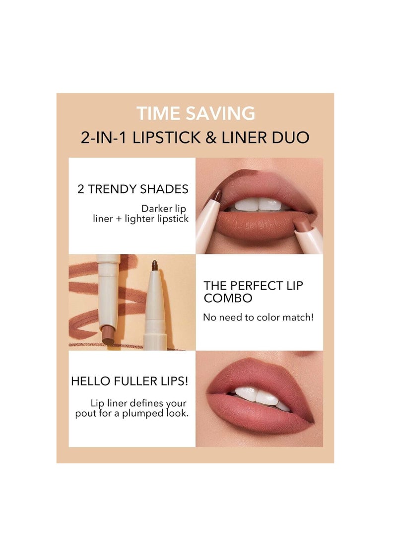 SHEGLAM 101 Glam Lipstick Liner Duo Soft Chai  - Image 3
