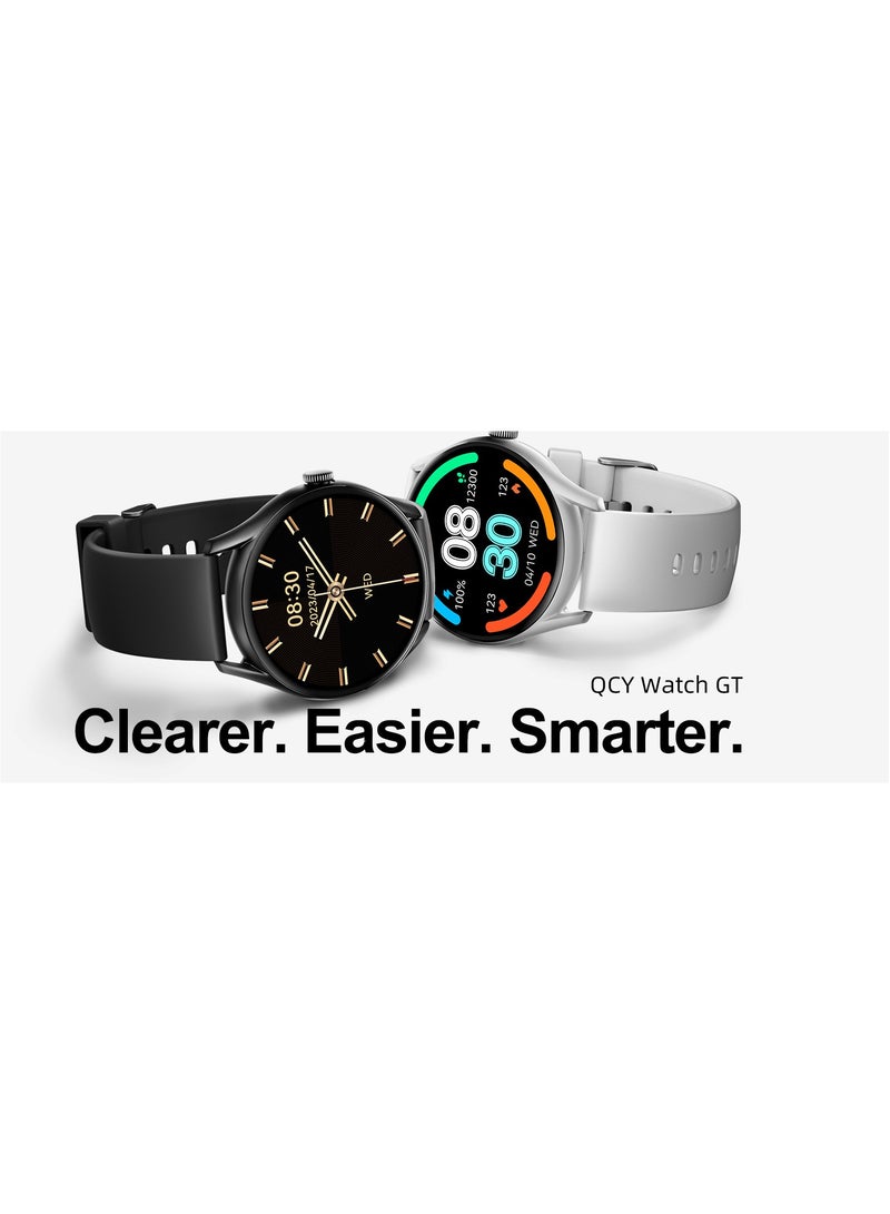 QCY - Watch GT Smart Watch With Retina AMOLED HD Display, Brightness Sunlight Display, Health Monitoring, 10 Days Battery and 100 + Sports Modes Smoky Black - Image 1