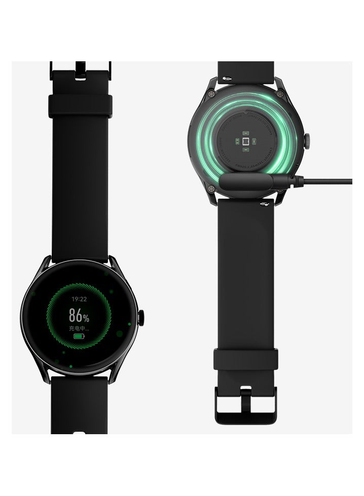 QCY - Watch GT Smart Watch With Retina AMOLED HD Display, Brightness Sunlight Display, Health Monitoring, 10 Days Battery and 100 + Sports Modes Smoky Black - Image 1