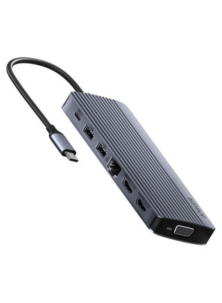 USB C Hub, Triple Display USB-C Hub (14-in-1), 4K@60Hz HDMI with 100W Max Power Delivery, 5 Gbps USB-C and USB-A Data Ports, For Macbook, Lenovo, Dell XPS, HP Laptops, and More Grey - pnsku/N70041822V/45/_/1706518860/a8e7b3a3-5091-428b-b3f0-542d0fd33cc5