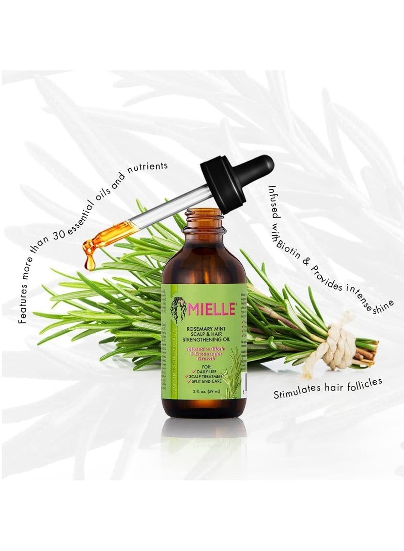 Mielle Rosemary Mint Scalp & Hair Strengthening Oil Healthy Hair Growth 59ml (Pack of 3) 59ml - Image 2